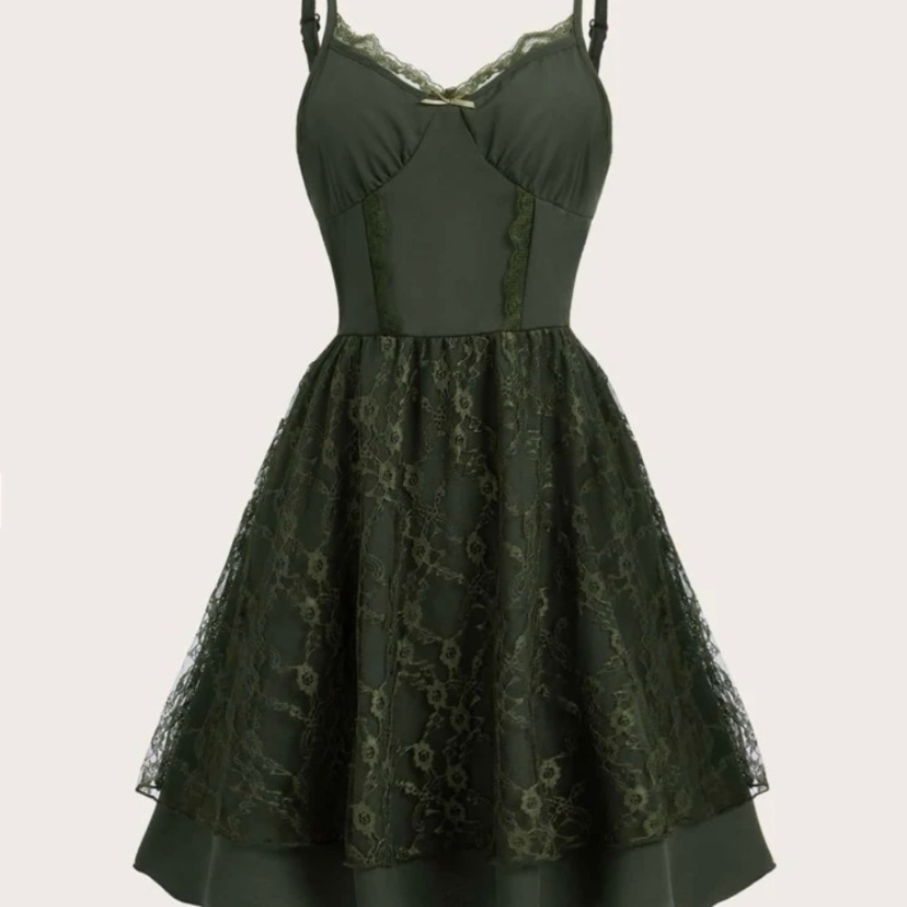 Fairycore Contrast Lace Cami Dress